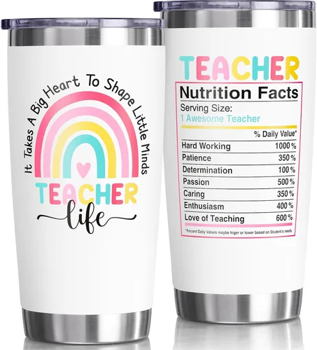 Regalos para profesoras, regalo navideño de agradecimiento para maestra, vaso térmico de 20 onzas, regalos para maestras de parte de estudiantes