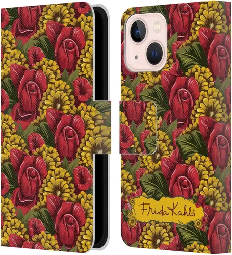 Vista 10 de Head Case Designs Funda con licencia oficial de Frida Kahlo Portrait Red Florals - Funda de piel tipo cartera compatible con Apple iPhone 14 Pro