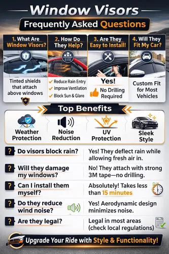 Vista 6 de Protectores de lluvia con cinta adhesiva 2014-2020 para Nissan Rogue, deflectores de visera de ventana lateral, persianas de ventilación extra