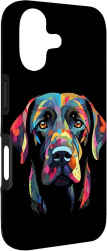 Vista 3 de Labrador Retriever - Carcasa para iPhone 17, diseño de cara de perro, color negro