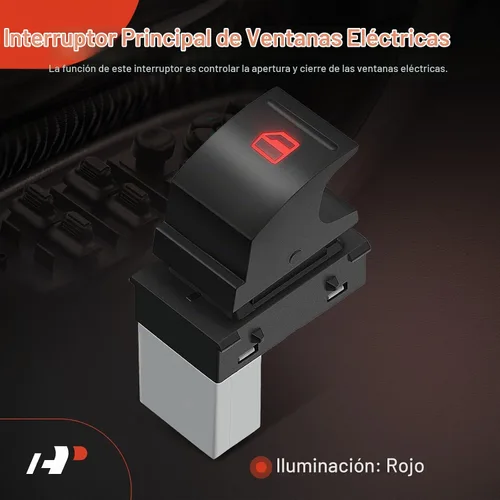 Vista 3 de A-Premium Interruptor de elevalunas eléctrico delantero derecho o trasero