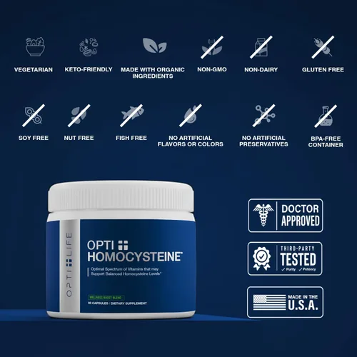 Vista 5 de Opti+ Heart & Vascular Health Bundle - rTG Omega-3, Homocysteine B-Vitamins & D3 K2 Supplement Kit Supports Cardiovascular Wellness & Healthy