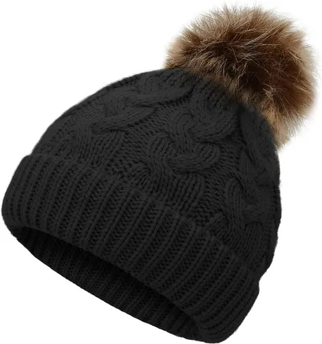 Gorro de invierno para niñas pequeñas Zando, con pompones, gorras tejidas para bebés y niños