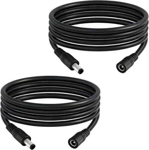 Vista 8 de Cable de extensión de alimentación CC de 0.217 in x 0.083 in, macho a hembra, cable de conexión CC de 12 V/24 V 14 AWG para cámaras de vigilancia