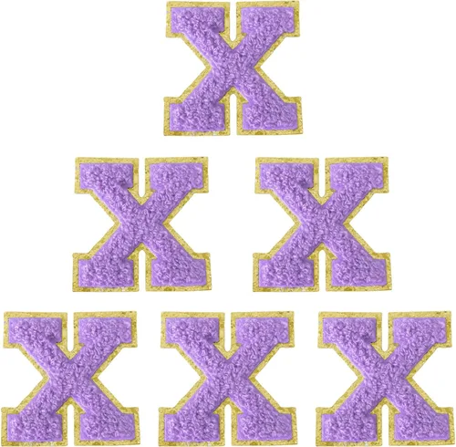 Vista 69 de 6 piezas de parches de letras de chenilla autoadhesivas, parches de letras preppy de 2 pulgadas para bolsos, ropa y sombreros, grandes pegatinas