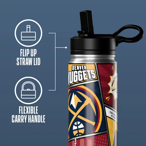 Vista 106 de Hydrapeak x NBA Los Angeles Lakers Botella de agua de 591 ml de acero inoxidable, botella deportiva con doble pared aislada con licencia