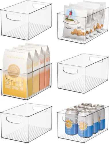 Vista 12 de iDesign - Contenedor apilable de plástico transparente, organizadores de cocina y almacenamiento para refrigerador y despensa