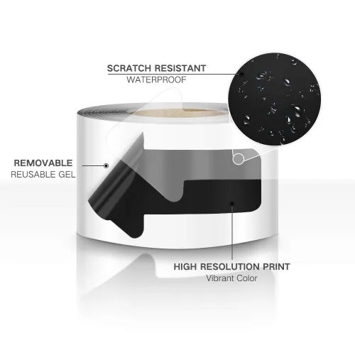 Vista 5 de Cinta adhesiva para suelo de flecha, 2 x 4 pulgadas, 200 unidades, color negro