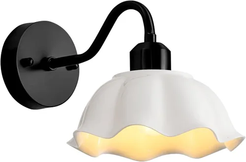 Vista 11 de Brushed Brass Wall Sconces 1 Light Mid Century Modern Antique Gold Wall Light Fixture with Yellow Globe Glass Shade Industrial Indoor Wall Lamps for