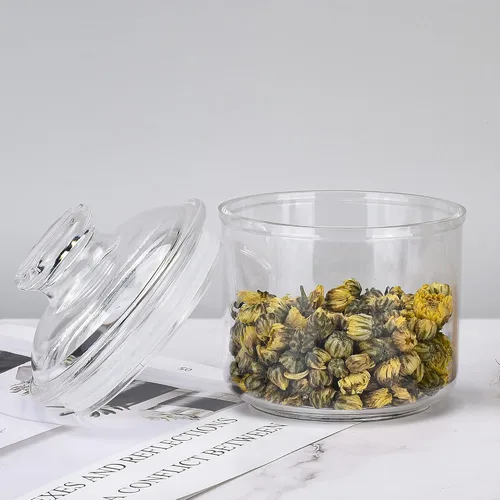 Vista 4 de Frasco de Almacenamiento de Acrílico Pequeño de 13.5 oz, Tapa Hermética con Anillo de Sellado de Silicona, Recipiente Contenedor Ideal para Azúcar
