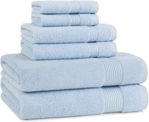 Vista 44 de Juego de toallas de baño Arkwright de 4 piezas - 100% algodón súper suave, 600 GSM de secado rápido y absorbente, artículos de lujo para baño