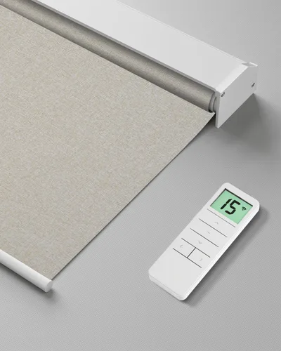 Tokblind Persiana enrollable motorizada con control remoto, persiana eléctrica opaca para ventanas compatible con Alexa Google a través del Hub,