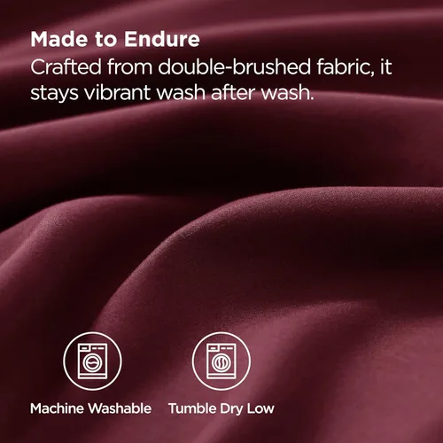Vista 5 de Bedsure - Fundas para almohada tamaño Queen, de microfibra cepillada y con cierre envolvente, muy suaves y acogedoras, juego de 2, borgoña, 20 x 30