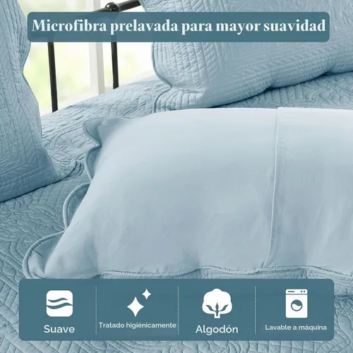 Vista 3 de Madison Park Coastal Damask - Juego de funda acolchada para sofá cama, 6