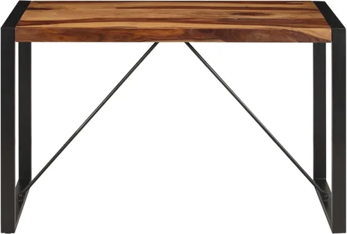 Vista 4 de REWIS Mesa de comedor Mesa de comedor de madera Redonda Mesa de comedor de madera para Comedor 47.2"x23.6"x29.9" Madera maciza de Sheesham