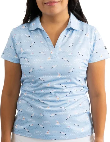 Vista 35 de YATTA GOLF Polo de golf prémium para mujer, ligero, de secado rápido, resistente a las arrugas y absorbe la humedad Aloha Sunrise