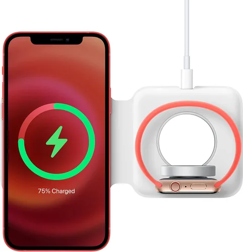 Vista 5 de Apple MagSafe Duo - Cargador inalámbrico con capacidad de carga rápida, cargador de pared tipo C, compatible con iPhone, AirPods y Watch