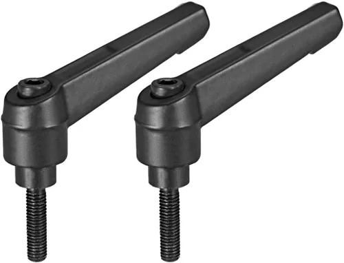 uxcell - Juego de 2 tiradores ajustables de palanca de sujeción con botón macho roscado