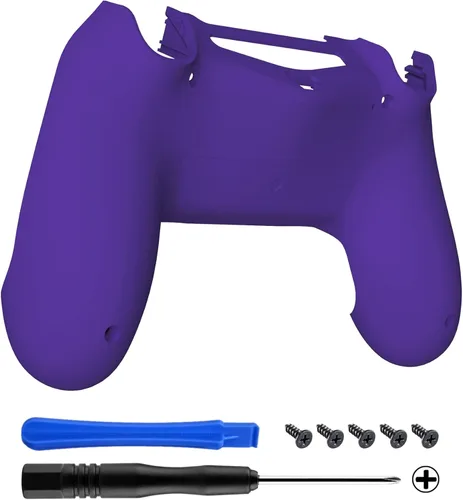 eXtremeRate Cubierta trasera de la carcasa de las piezas de repuesto de la mejora del juego suave púrpura, carcasa inferior personalizada compatible