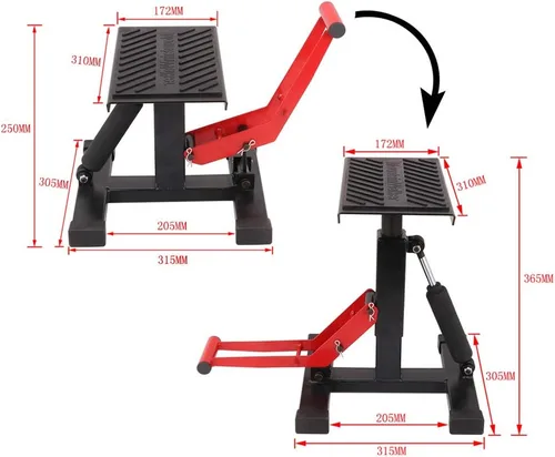 Vista 3 de Soporte de moto de cross para motocicleta, mesa de elevación de altura ajustable, mesa de elevación de elevación, accesorios de bicicleta de suciedad