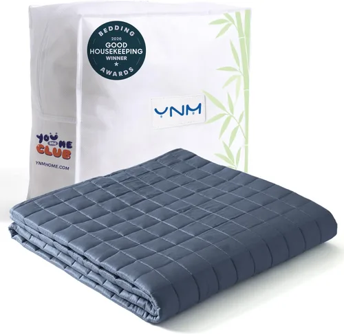 YnM Manta con peso refrescante para adultos, manta pesada de 10 libras para una persona de 90 libras, perfecta para personas que duermen con calor o