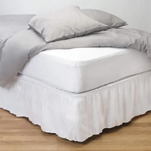 Vista 6 de Home Details Protector de colchón Twin Deluxe Funda de cremallera completa Impermeable Ajuste elástico de 12 pulgadas de profundidad Blanco