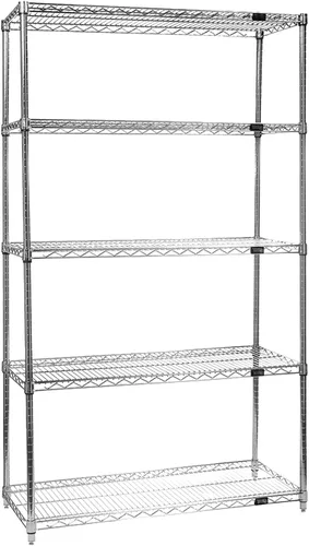 Vista 37 de Quantum Storage Systems kit para principiantes para unidad de librero de 4 niveles, de 54 pulgadas de alto, en alambre, con acabado en cromado