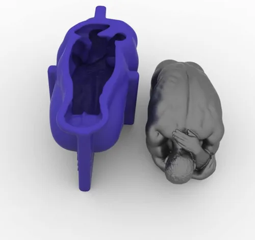 Vista 7 de Molde de silicona para cuerpo humano 3D - Molde grande de yeso de jabón para velas de chocolate con fondant