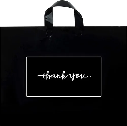 Vista 11 de Bolsas de agradecimiento de mercancía 50 piezas 10 x 12 pulgadas en negro Bolsas de agradecimiento a granel - Bolsas para clientes extra gruesas