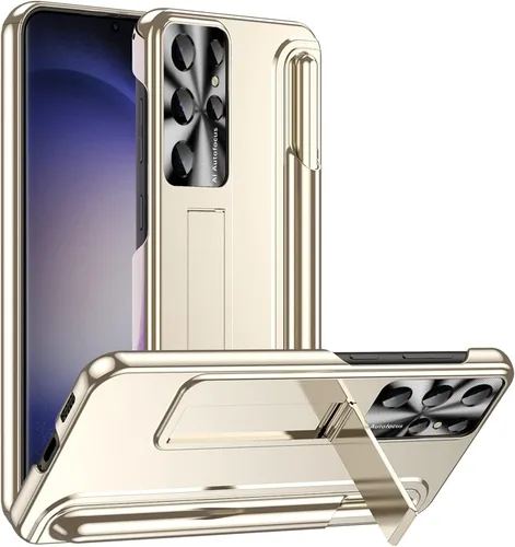 Funda para Galaxy S23 Ultra, S23 Ultra con soporte para S Pen y soporte, funda protectora para Samsung Galaxy S23 Ultra 5G (dorado)