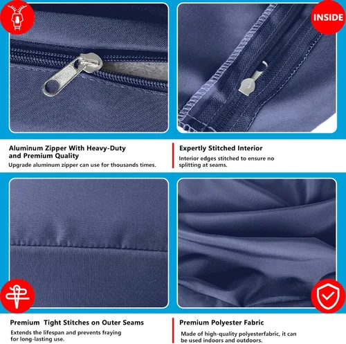 Vista 8 de SUSIE'S GARDEN Fundas de cojín de patio al aire libre, fundas impermeables de repuesto con cremallera para 5 piezas de muebles de patio, fundas