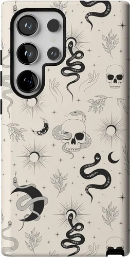 Vista 179 de Casely Funda para Galaxy S9 Postura de cadáver Yoga de esqueleto Diseño protector delgado esencial de doble capa