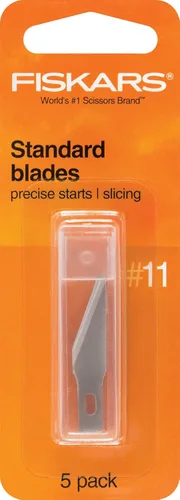 Vista 4 de Fiskars Exacto, cuchillo de precisión para manualidades, hoja multiusos con cubierta protectora, acero y 196010-1006 hojas número 11 estándar, 5