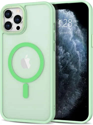 Vista 331 de Anuck - Funda magnética para iPhone 11 compatible con MagSafe, carcasa trasera mate translúcida dura, borde de TPU, delgada, resistente a impactos