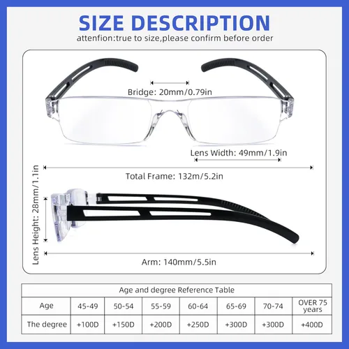 Vista 4 de Pack 4 Rimless Reading Glasses,Blue Light Clear Frames Reader Lightweight for Men and Women