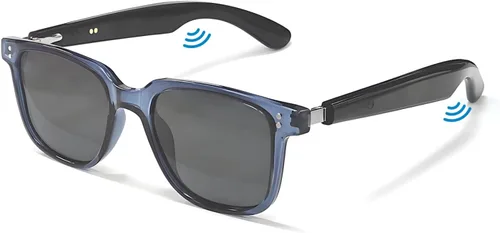 Vista 11 de Gafas Inteligentes Bluetooth, Gafas de Sol con Protección UV y Luz Azul, Traducción AI en Tiempo Real con 140 Idiomas, Control Táctil, Música y Negro