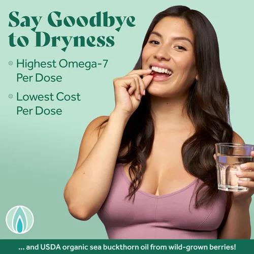 Vista 4 de Femininity Recambio suave como seda de 30 días para sequedad vaginal (60 cápsulas blandas) – Aceite de espino amarillo con 365 mg de Omega 7 + Omega