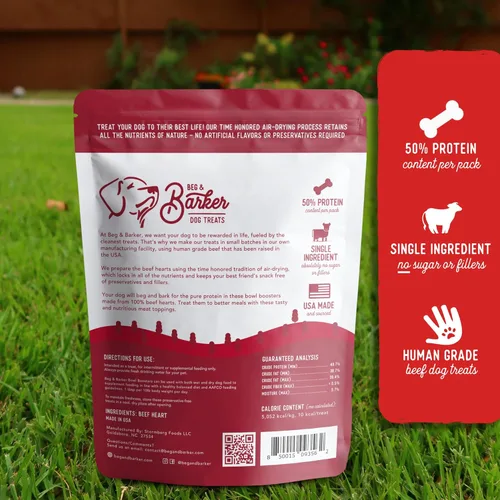 Vista 2 de Beg & Barker Toppers de comida para perros de carne de res (8 onzas, paquete de 1) – 100% hecho en Estados Unidos para comida de un solo ingrediente