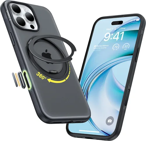 Vista 28 de TORRAS Soporte Magnético 360 para Funda de iPhone 16 Pro, Ostand 3.0 [Compatible con MagSafe] [4X Grado Militar Resistente a Golpes] Cubierta