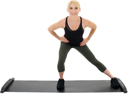 Vista 8 de ProsourceFit Slide Board Mat for Exercise 6’ with End Stops, Booties & Carrying Bag for Low-Impact Indoor Home Workouts and Sports Training