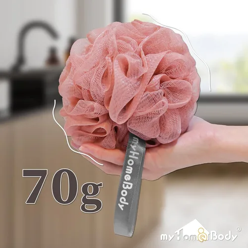 Vista 5 de myHomeBody Esponja grande de esponja de lufa de 2.47 onzas, exfoliante corporal, esponja de baño, esponja exfoliante para mujeres, hombres, puf