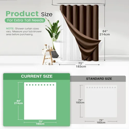 Vista 494 de Cortina de ducha de tela Dynamene verde oscuro - Cortinas de baño de tela de nido de abeja texturizadas resistentes, juego de cortinas de baño