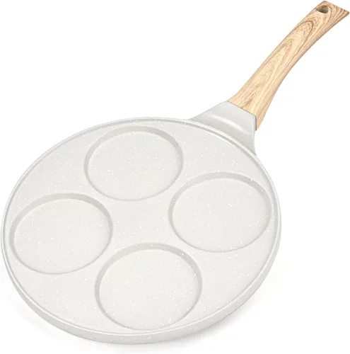 Vista 7 de Sartén para panqueques apta para todas las estufas, 4 tazas, para panqueques, antiadherente, con revestimiento libre de PFOA, mini sartén