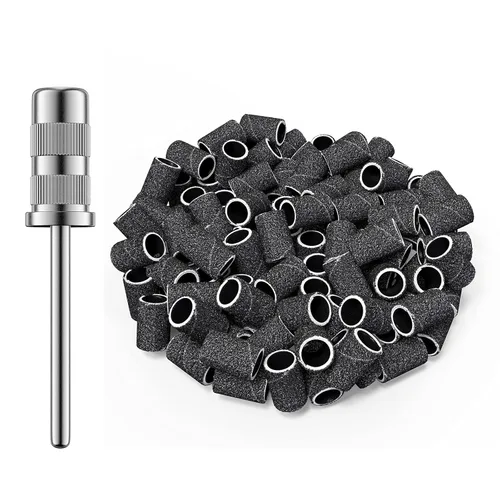 Vista 12 de MelodySusie - Broca de mandril de cristal para uñas, 3/32'' de fácil extracción, brocas para uña con bandas de lijado, adecuadas para uñas Rosa