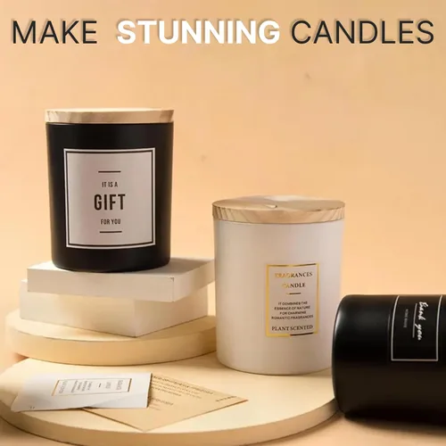 Vista 6 de Tarros de 7 onzas – Tarros de velas vacíos para hacer velas – Tarro de vela a granel – Tapas de tarros de vela de vidrio – Recipientes de velas