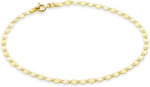Miabella Italian 925 Sterling Silver Mirror Link Chain Bracelet for Women amarillo-dorado-chapado-plateado