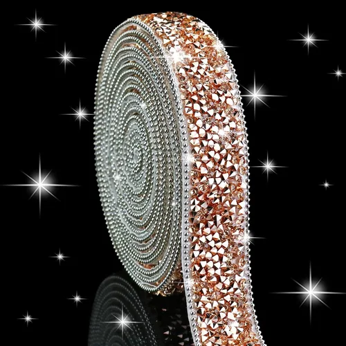 Vista 37 de Dowarm Cinta autoadhesiva de diamantes de imitación plateados, tiras brillantes para manualidades, decoración de bodas, 0.4 pulgadas de ancho