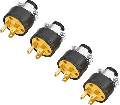 Vista 5 de Cable de extensión para reparación de cables eléctricos de 15 amperios, 125 voltios, 1 juego de conectores de repuesto macho hembra de 3 clavijas