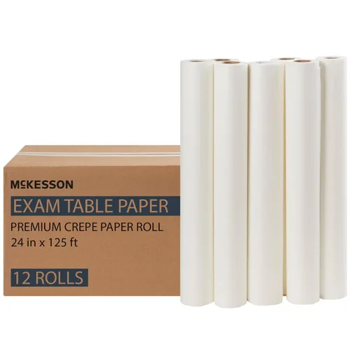 Vista 10 de McKesson Papel para mesa de revisión médica [12 rollos] - Cubierta de sábana para mesa de cama ideal para cambio de pañales, depilación, enfermería