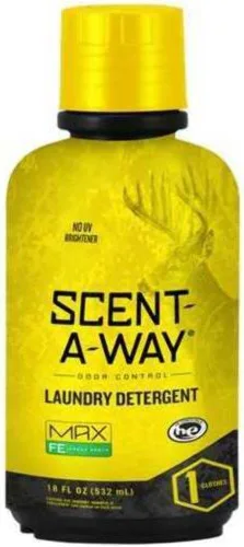 Hunters Specialties Scent-A-Way MAX Fresh Earth Detergente para ropa | Fórmula eliminadora de olores para equipo de caza, botella de 18 onzas